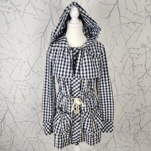 Daughters of The Liberation Navy Gingham Full Zip Rain Jacket